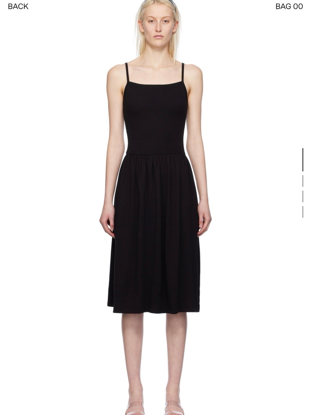 Gil Rodriguez Black Spaghetti-Strap Midi Dress